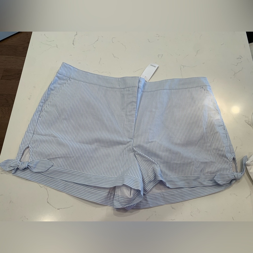 LOFT Women’s shorts - Blue and White striped - Size 16